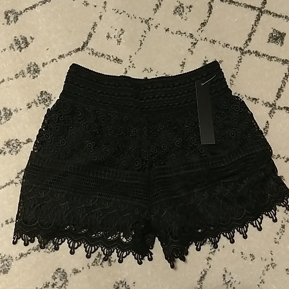 Black lace shorts